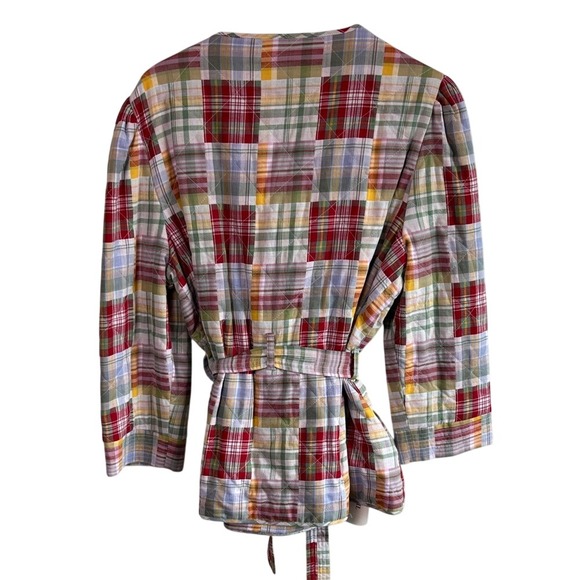 Cinq a Sept Multicolor Plaid Jacket XL New Triss Quilted Patchwork - Picture 8 of 8